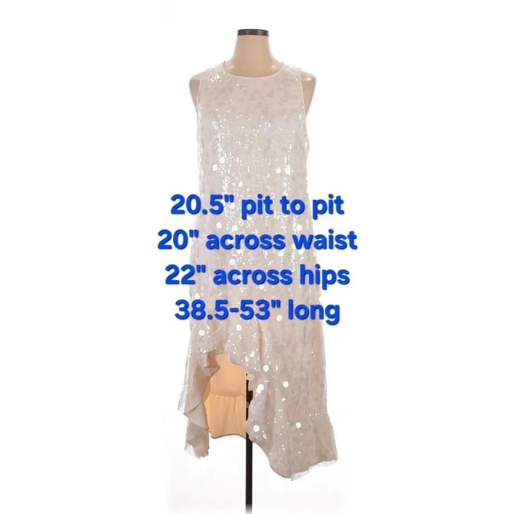 Siempre x Anthropologie Cloud Dancer Payette Dress Sz. 1X